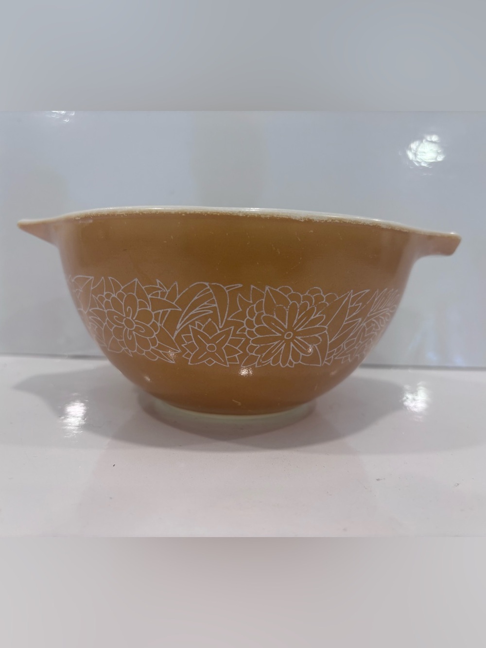 Vintage Pyrex woodland brown 401 Cinderella mixing bowl 750ml USA